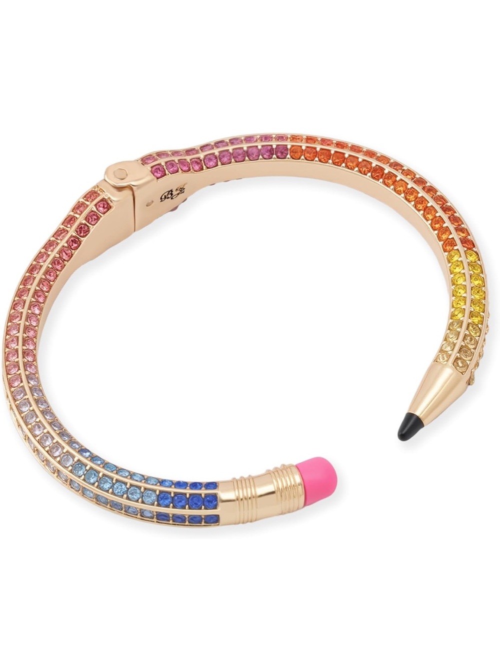 Betsey Johnson Women's Straight A's Pavé Pencil Cuff Bracelet - Picture 2 of 4